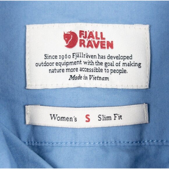 Fjallraven High Coast Stretch Shirt Women's Small Slim Fit River Blue Button-Up - Picture 2 of 11